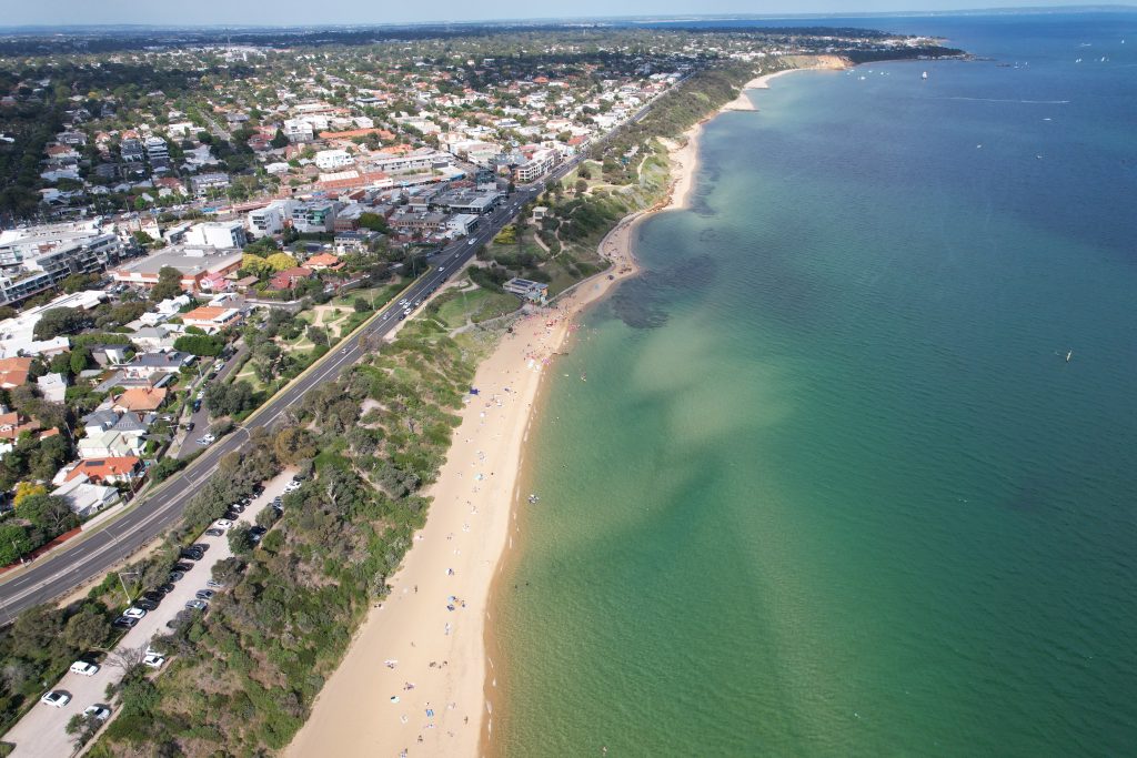 Drone shot of Sandy